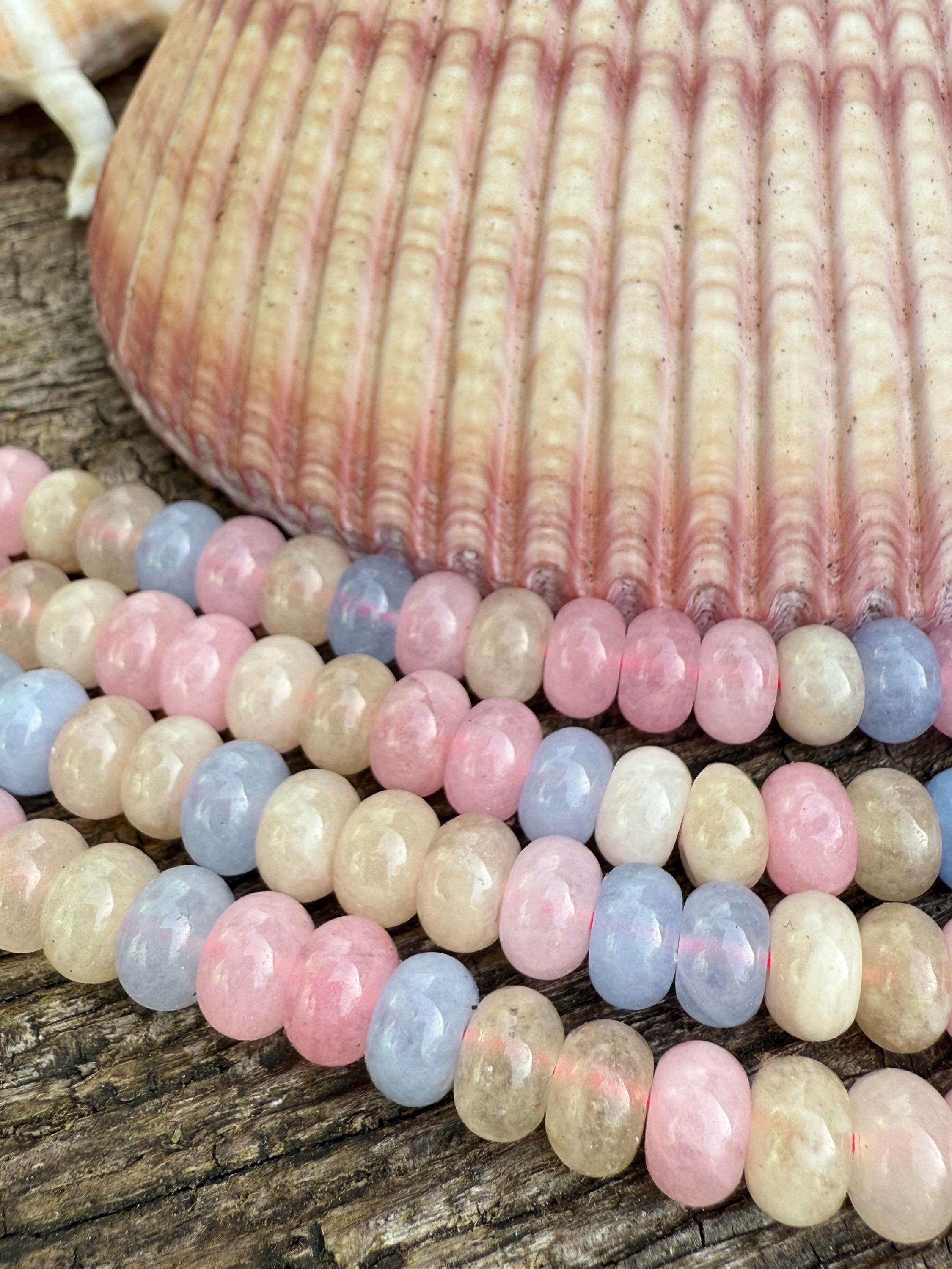 8mm Mixed Chalcedony Pastel Rainbow Blue Pink White Ice Cream Sorbet Morganite Tone Rondelle Beads 1mm Hole 8mm Mixed Chalcedony Pastel Rainbow Blue Pink White Ice Cream Sorbet Morganite Tone Rondelle Beads 1mm Hole
