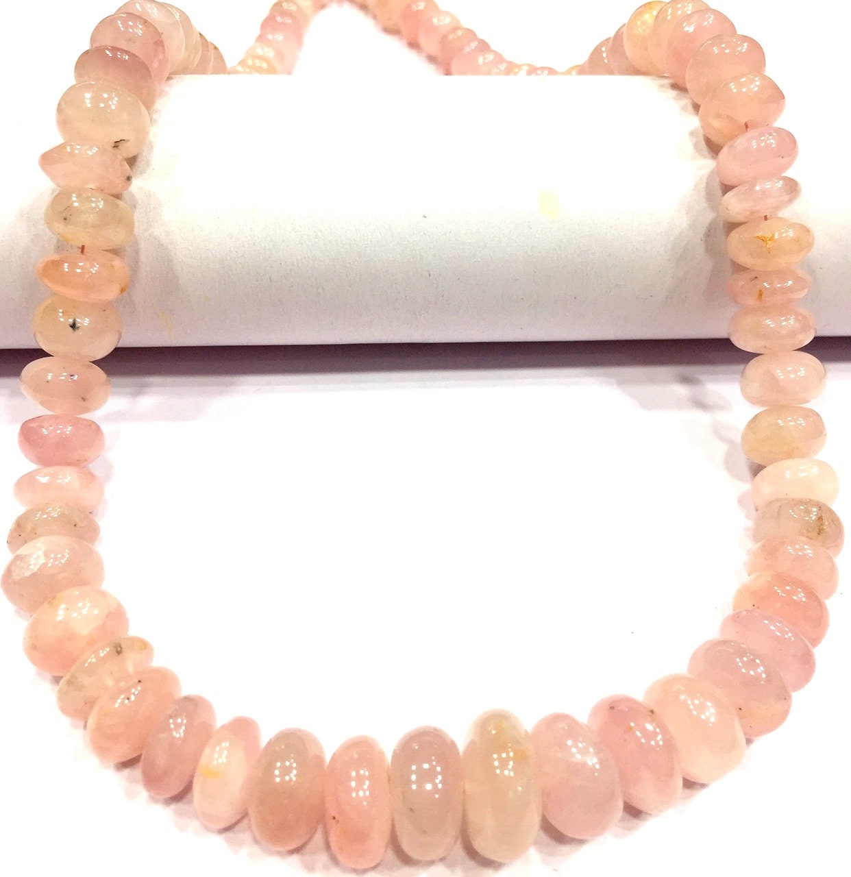 Natural Morganite Rondelle Beads Smooth Pink Morganite Gemstone Beads Pink Morganite Strand Beads 9-12.mm Morganite Beads Real Morganite.