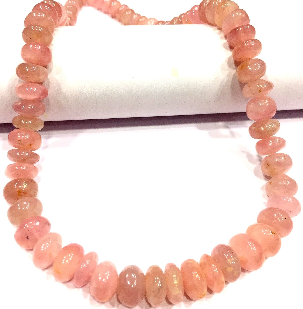 Natural Pink Morganite Smooth Rondelle Beads 9-12.mm Morganite Rondelle Beads Real Morganite Gemstone Beads Polished Morganite Strand Beads.