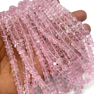 Pink Morganite Rondelle Beads 5-8mm Graduated, Natural Gemstone Jewelry Making Supplies Pink Morganite Rondelle Beads 5-8mm Graduated, Natural Gemstone Jewelry Making Supplies