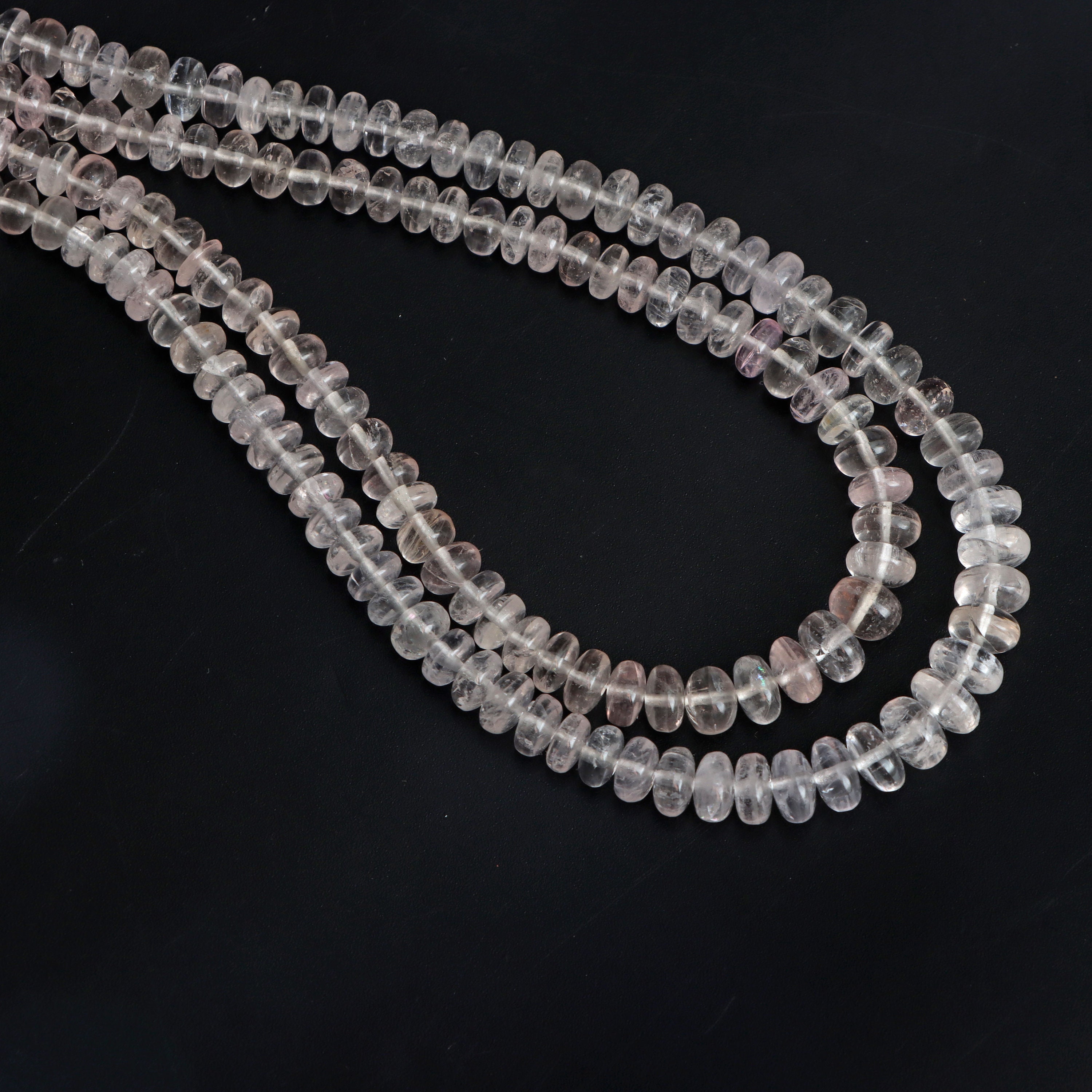 Morganite Smooth Rondelle Beads, 4 Mm To 7 Mm, Morganite Jewelry Making Beads, 8 Inches / 18 Inches Full Strand, Price Per Strand