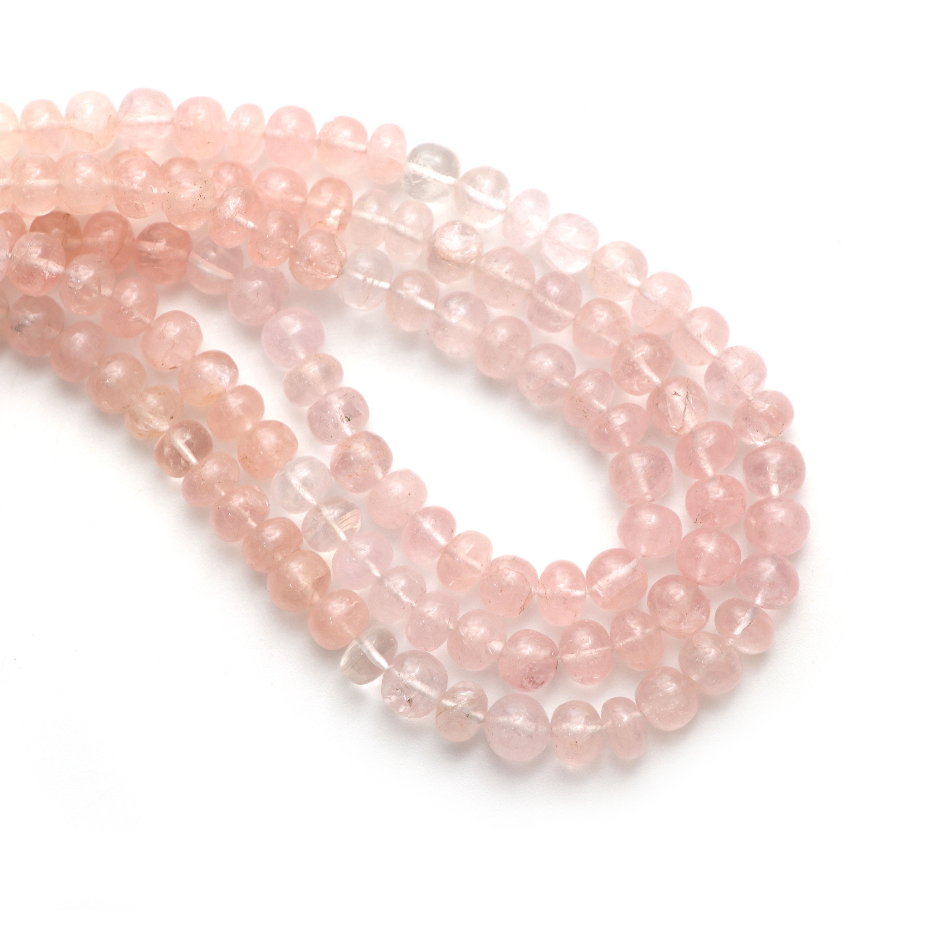 Morganite Smooth Rondelle Beads, 6 Mm To 6.5 Mm, Morganite Jewelry Making Beads, 8 Inches / 18 Inches Full Strand, Price Per Strand