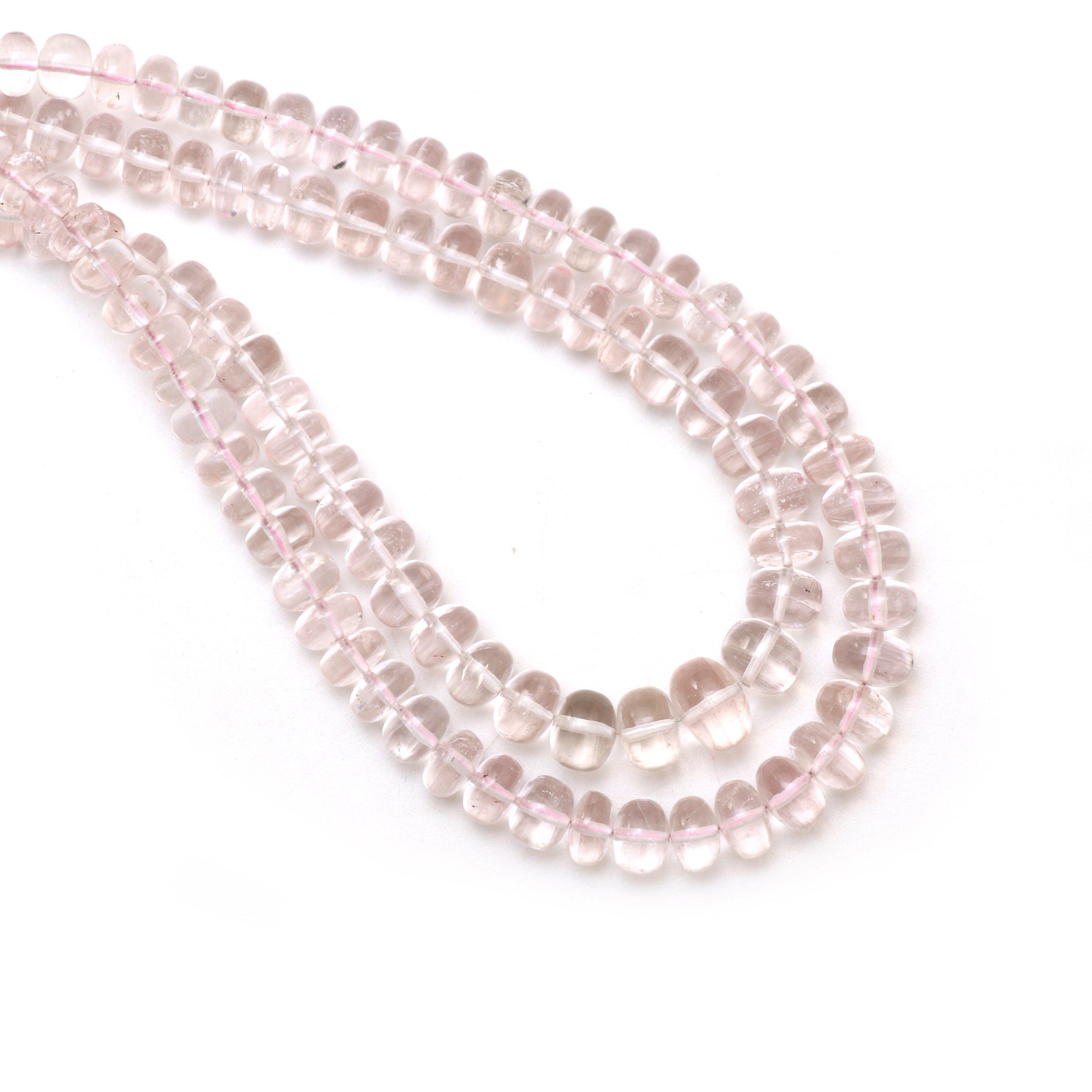 Morganite Smooth Rondelle Beads, 6 Mm To 9.5 Mm, Morganite Jewelry Making Beads, 21 Inches Full Strand, Price Per Strand