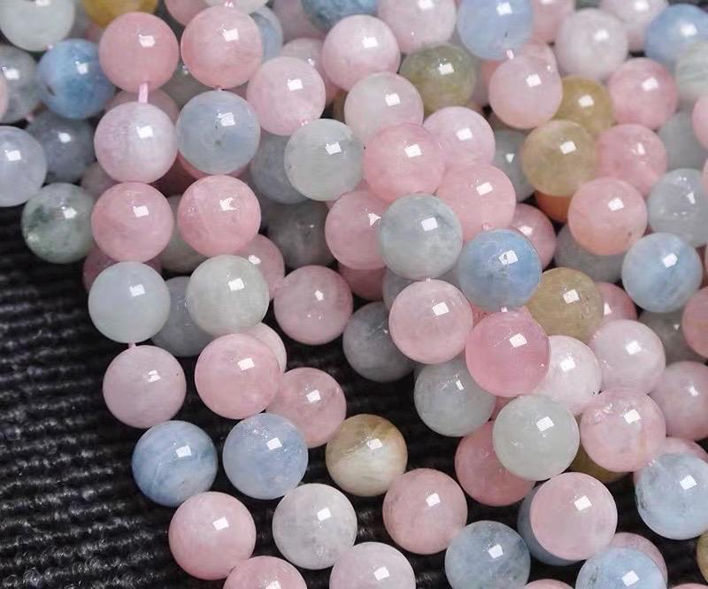 6mm-12mm Natural Morganite Stone Beads,natural Smooth Round Morganite Beads,15 Inches One Strand