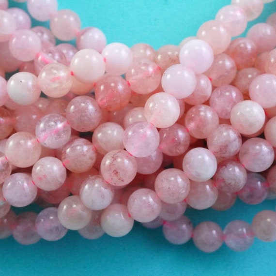 Morganite Beads (round)(smooth)(6mm)(16"strand)