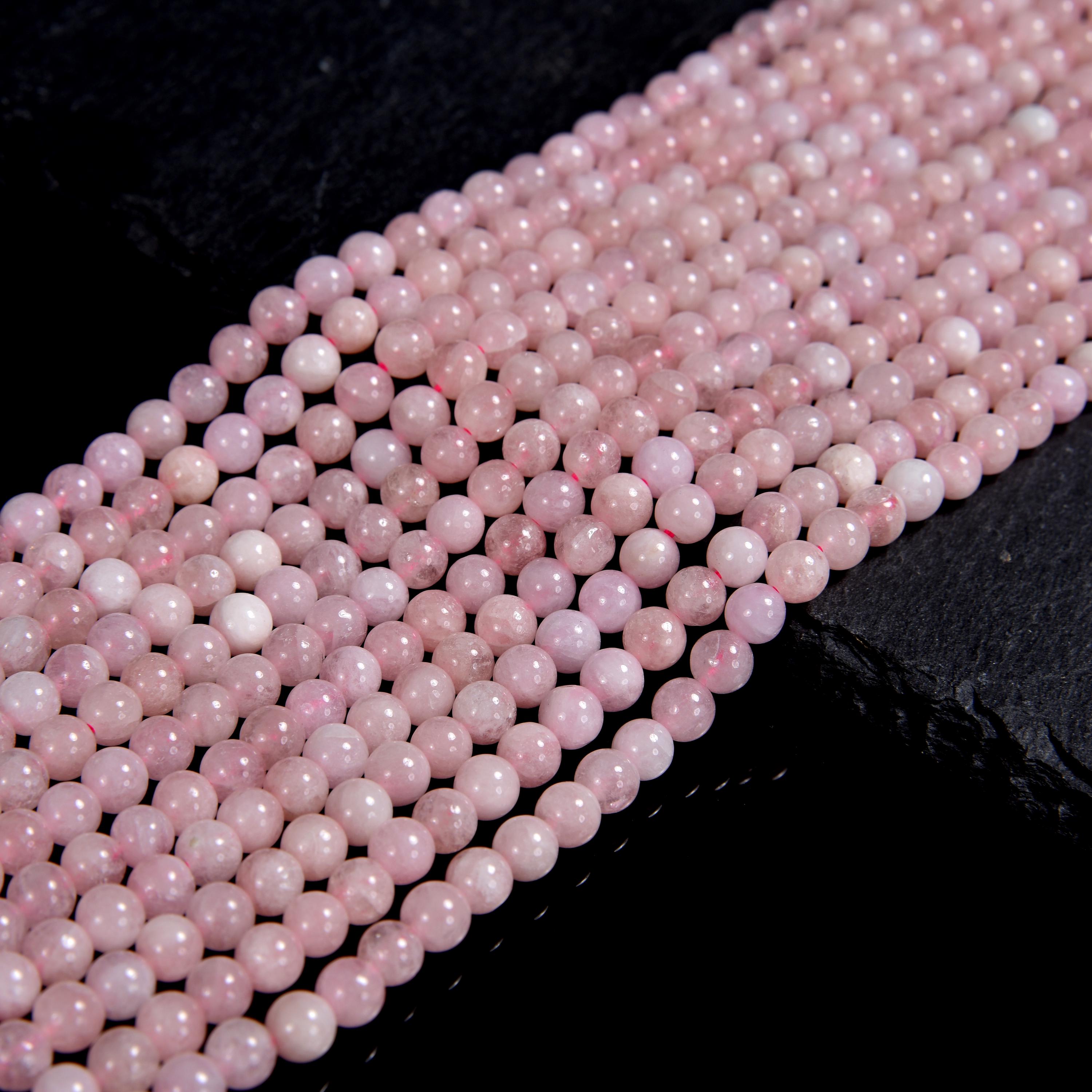 Morganite Gemstone Natural Pink Grade Aa Round 4mm Beads 15 Inch Full Strand (80020683-p118)
