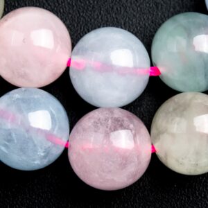 Genuine Natural Beryl Morganite Aquamarine Gemstone Beads 10MM Pink Blue Round AA+ Quality Loose Beads (123970) Genuine Natural Beryl Morganite Aquamarine Gemstone Beads 10MM Pink Blue Round AA+ Quality Loose Beads (123970)