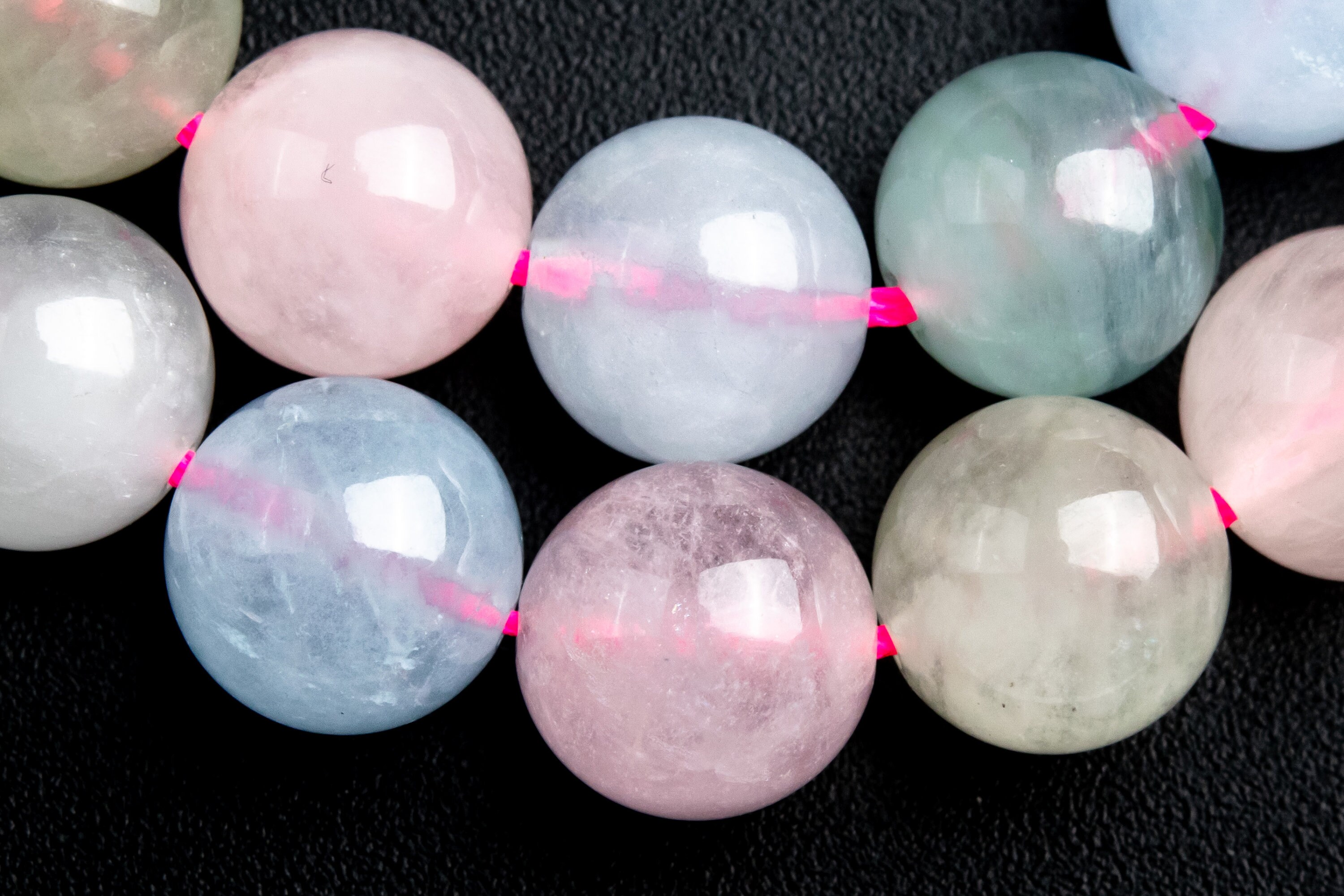 Genuine Natural Beryl Morganite Aquamarine Gemstone Beads 10mm Pink Blue Round Aa+ Quality Loose Beads (123970)