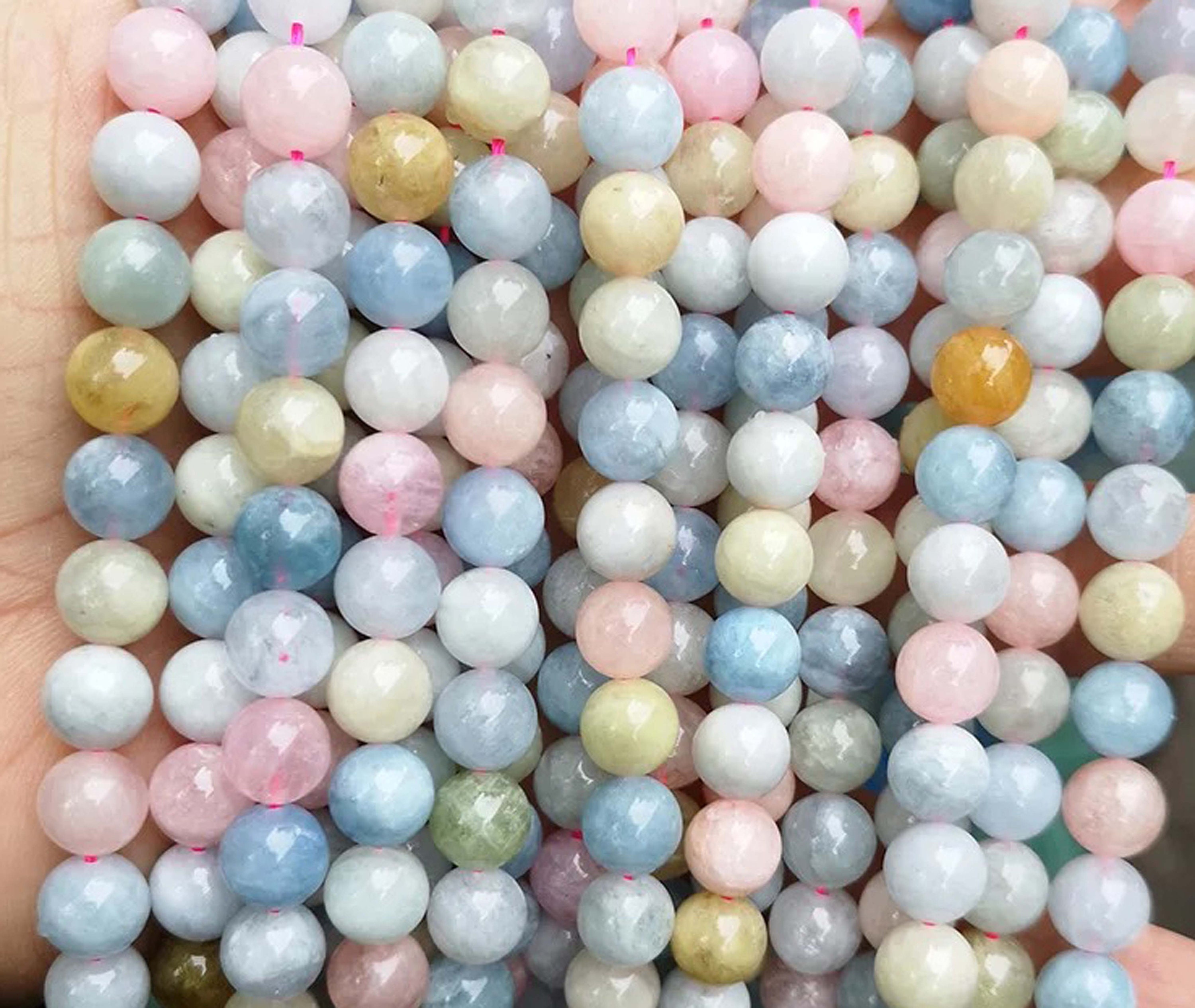 Natural Aaaaa Morganite Gemstone Smooth Round Beads,4mm 6mm 8mm 10mm 12mm Morganite Beads Wholesale Supply,one Strand 15"