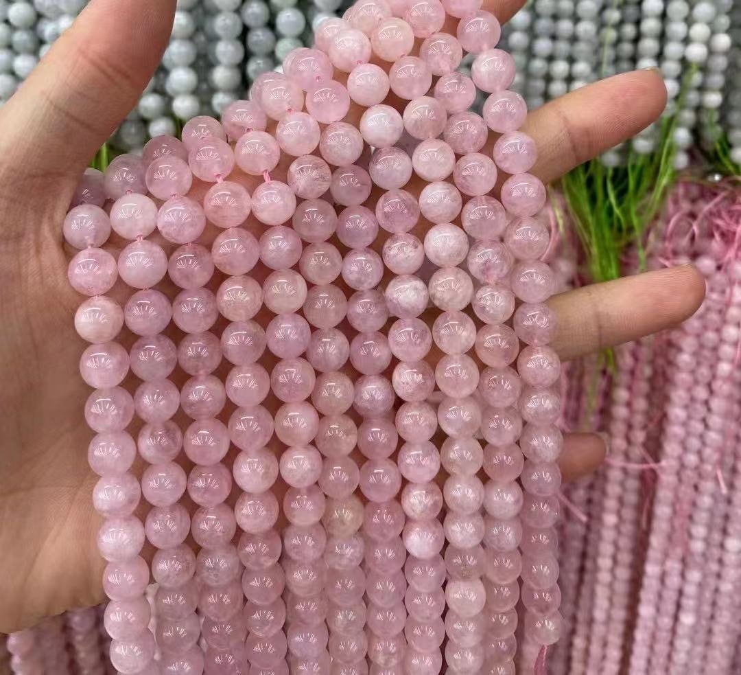 Natural Aaaaa Pink Morganite Gemstone Smooth Round Beads,6mm 8mm 10mm Morganite Beads Wholesale Supply,one Strand 15"