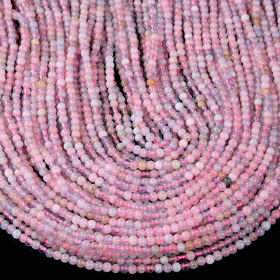 Natural Morganite Gemstone Grade Aa Round 2mm 3mm Loose Beads 15 Inch Full Strand Bulk Lot 1,2,6,12 And 50 (p59)