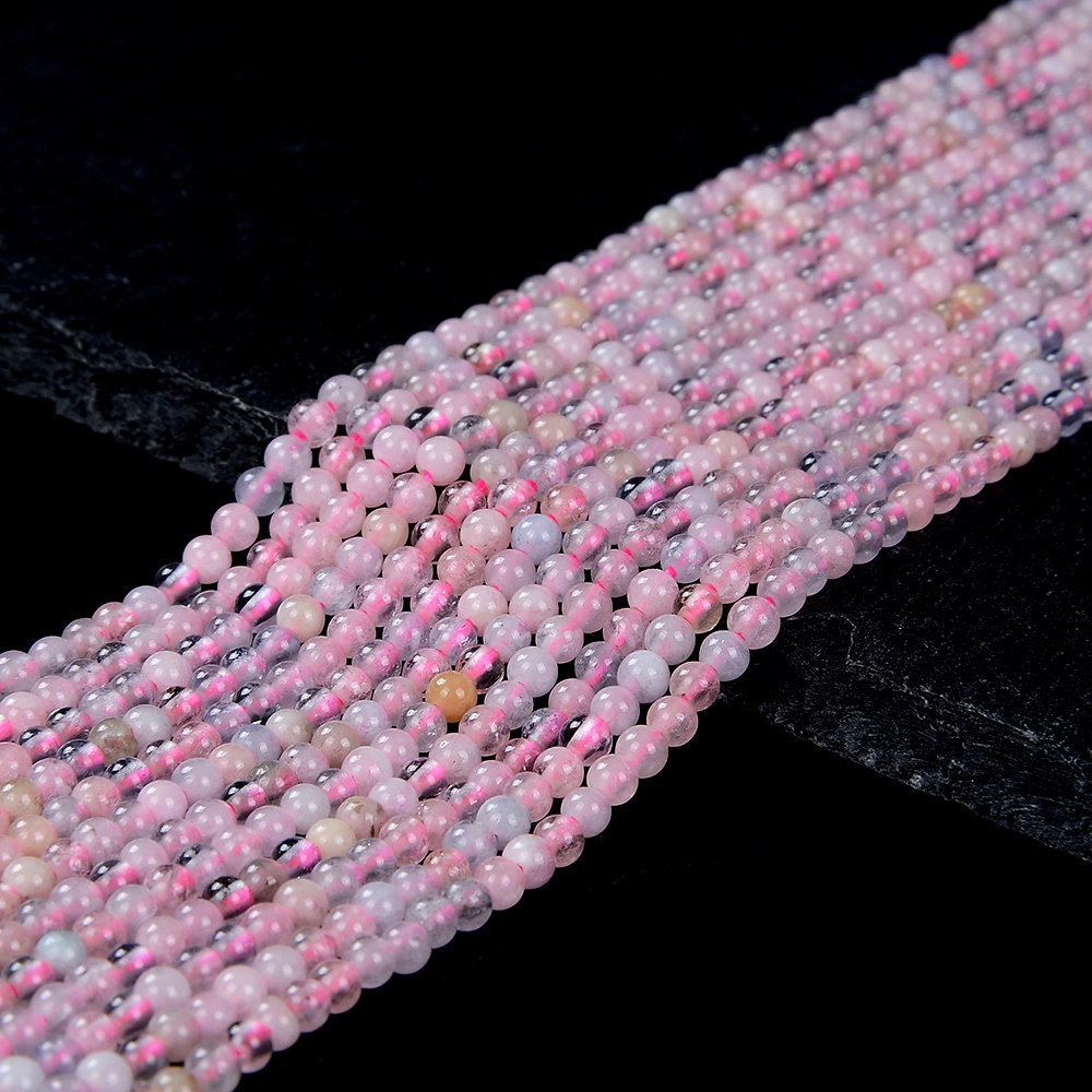 Natural Morganite Gemstone Grade Aa Round 2mm  3mm Loose Beads 15 Inch Full Strand (p59)
