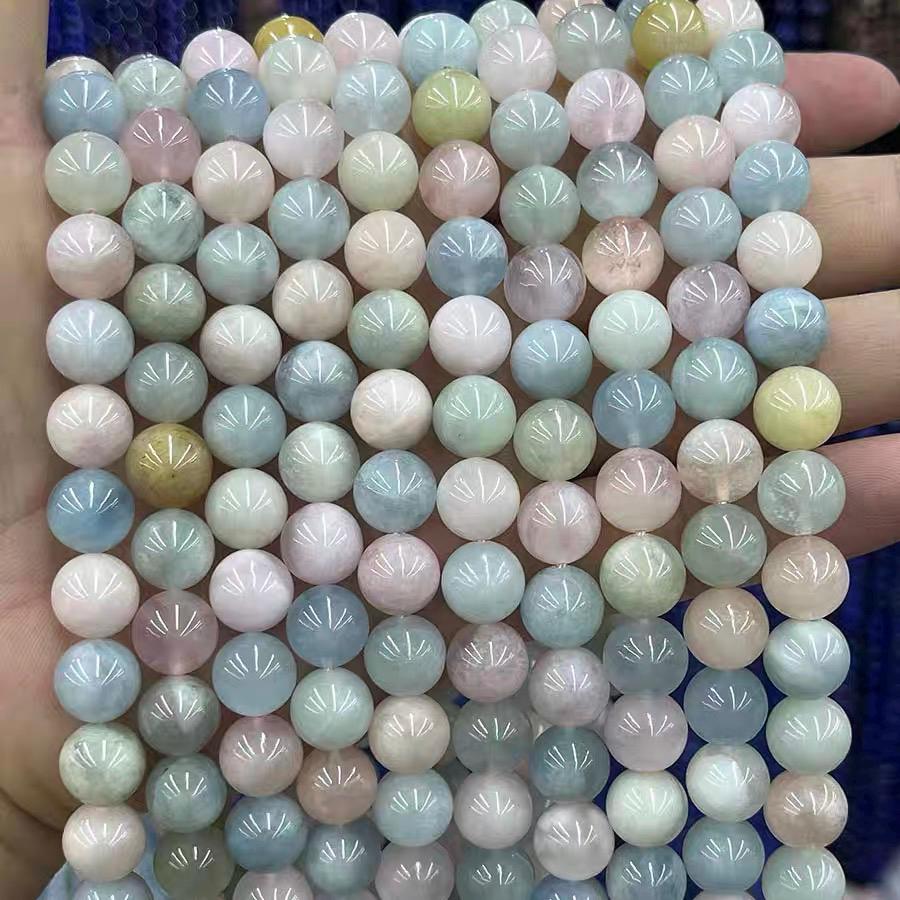 Natural Morganite Gemstone Smooth Round Beads,6mm 8mm 10mm 12mm Morganite Beads Wholesale Supply,one Strand 15"
