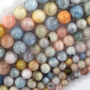 Natural Multicolor Morganite Round Beads Gemstone 15.5" Beryl 6mm 8mm 10mm S2 Natural Multicolor Morganite Round Beads Gemstone 15.5" Beryl 6mm 8mm 10mm S2