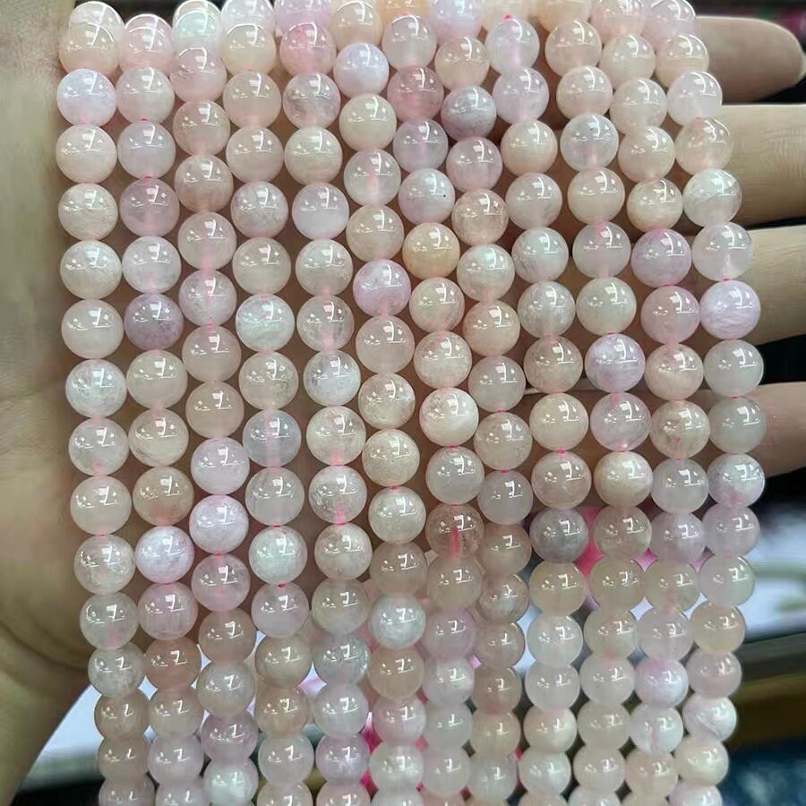 Natural Pink Morganite Smooth And Round Beads,6mm/8mm/10mm/12mm Pink Morganite Beads,15 Inches One Strand