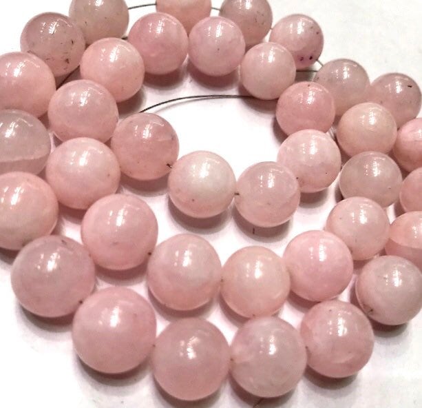 Naturalpink Morganite 10 Mm Balls 1mm Hole / 10 Mm Pink Morganite Gemstone Beads / Round Shape With 1mm Hole 16”line / / Pink Morganite Bead