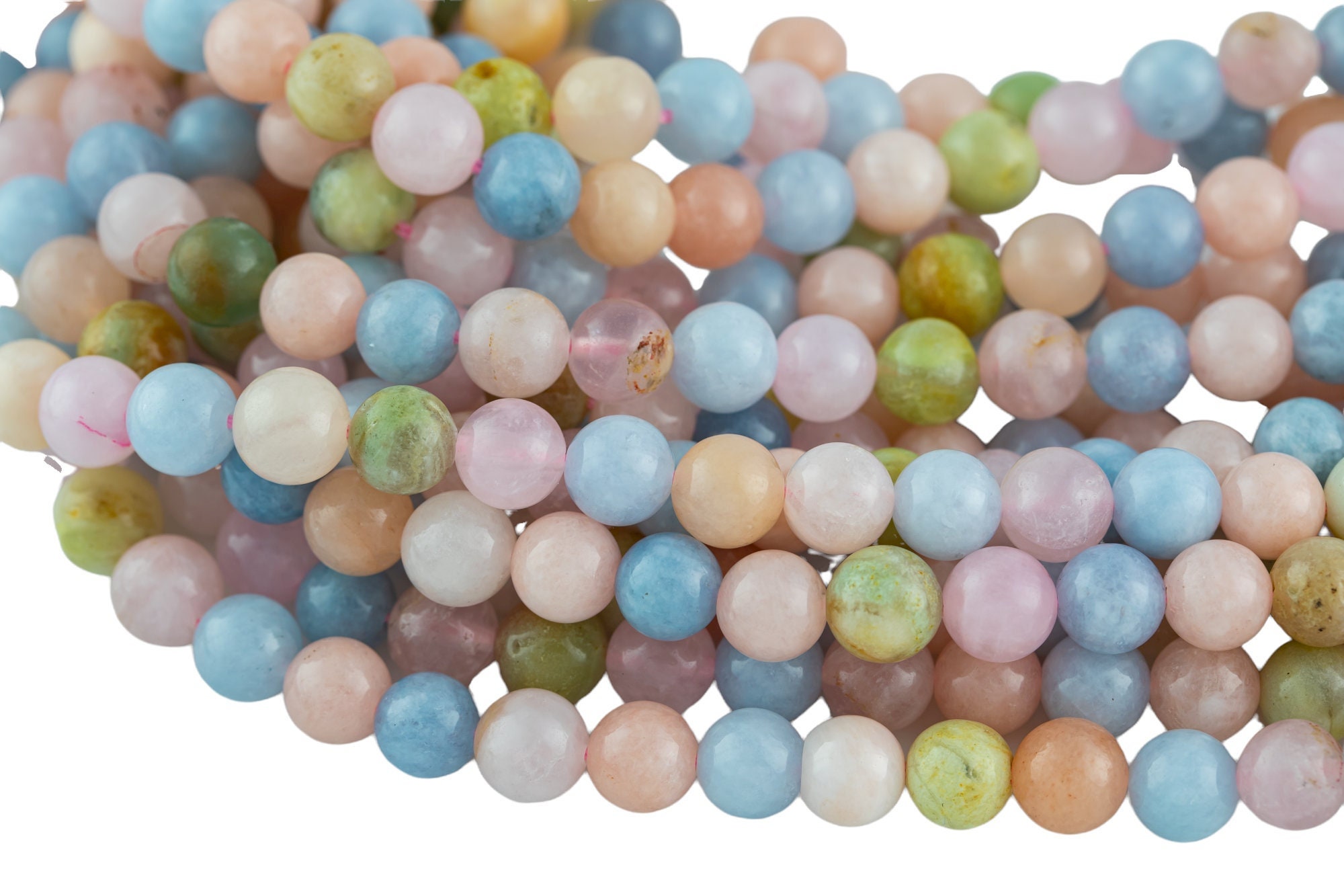 Morganite Smooth Round Beads 4mm 6mm 8mm 10mm 12mm 15.5" Strand Morganite Smooth Round Beads 4mm 6mm 8mm 10mm 12mm 15.5" Strand