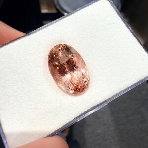 14.80 Carat, Natural Pinkish Peach Morganite Cut, Loose Gemstone, Genuine Morganite For Jewelry, 18x12x10.40mm