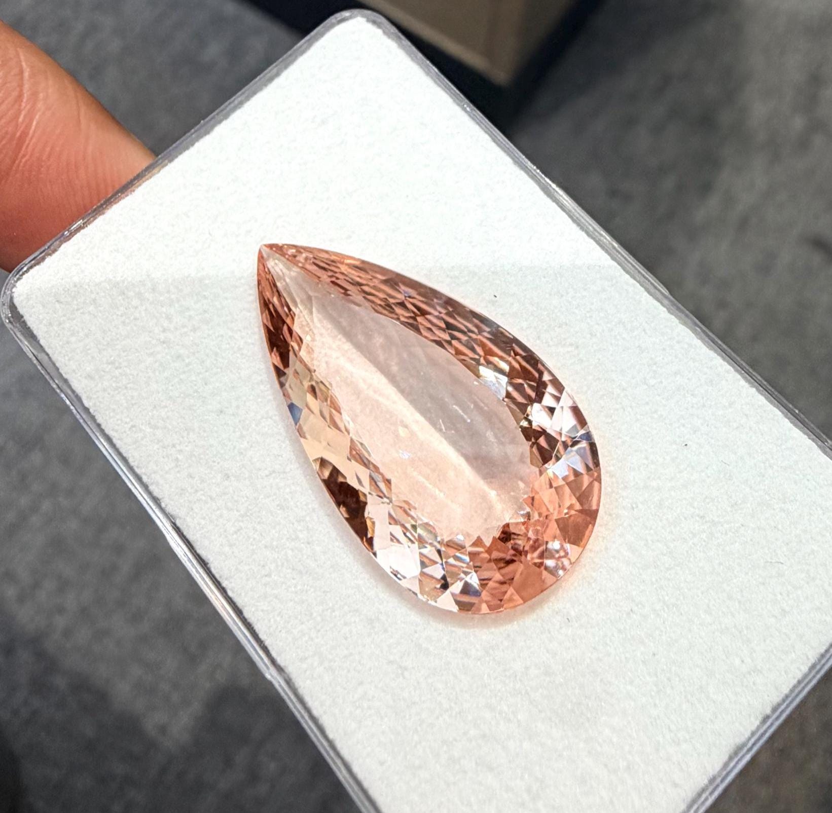 20 Carat, Natural Pinkish Peach Morganite Cut, Loose Gemstone, Genuine Morganite For Making Jewelry