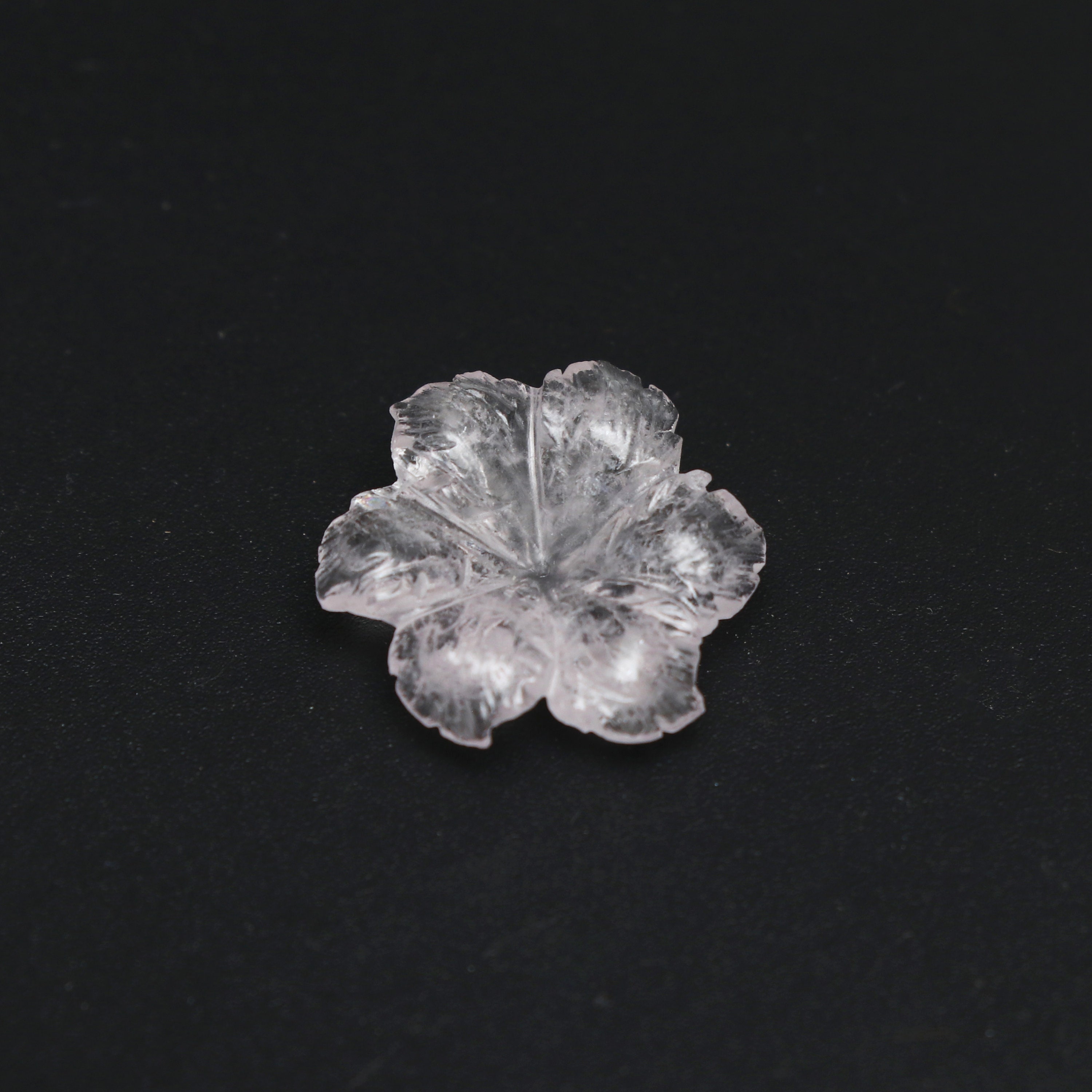 Morganite Flower Carving Loose Gemstone, 17x19 Mm, Morganite Jewelry Handmade Gift For Women, 1 Piece