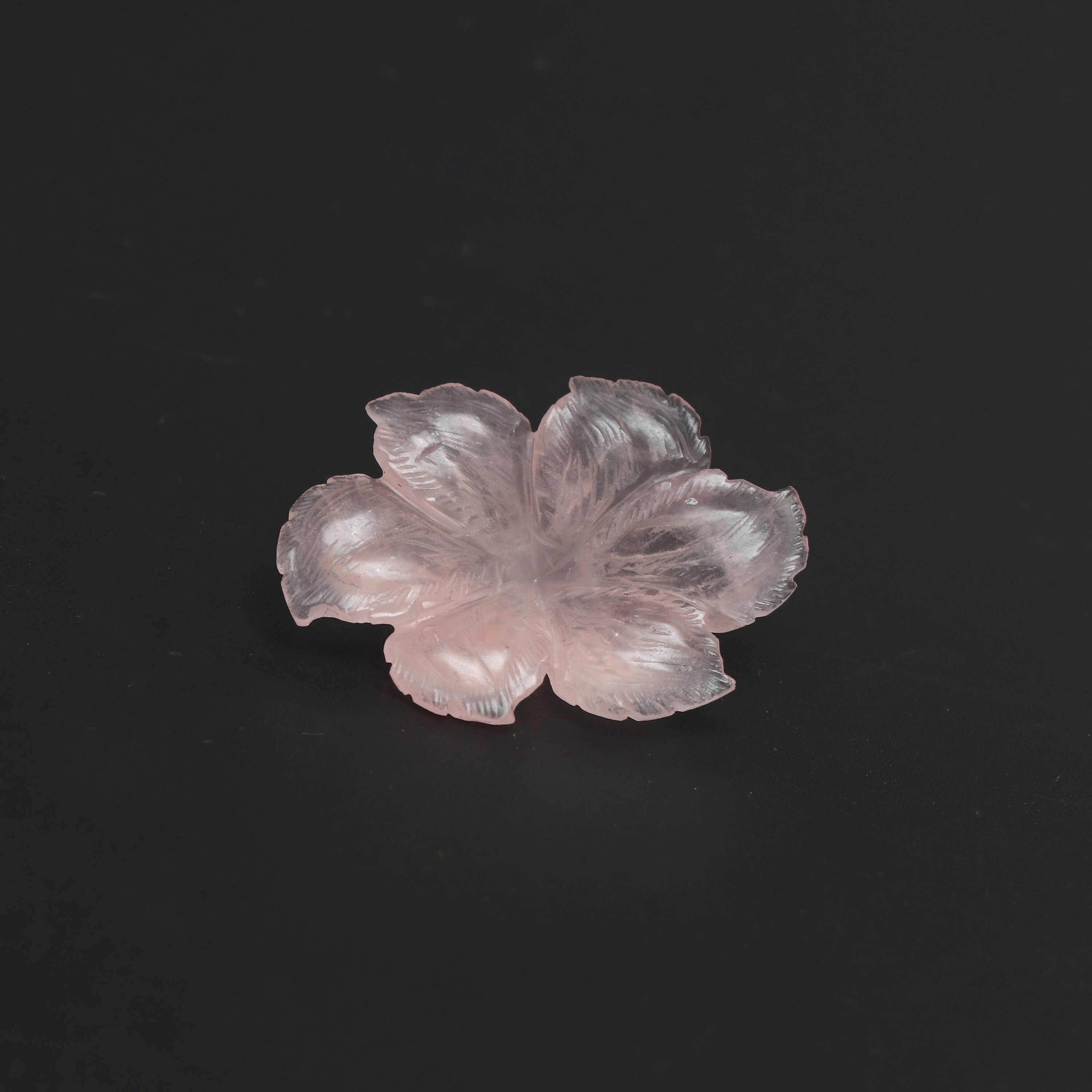 Morganite Flower Carving Loose Gemstone, 25x37 Mm, Morganite Jewelry Handmade Gift For Women, 1 Piece