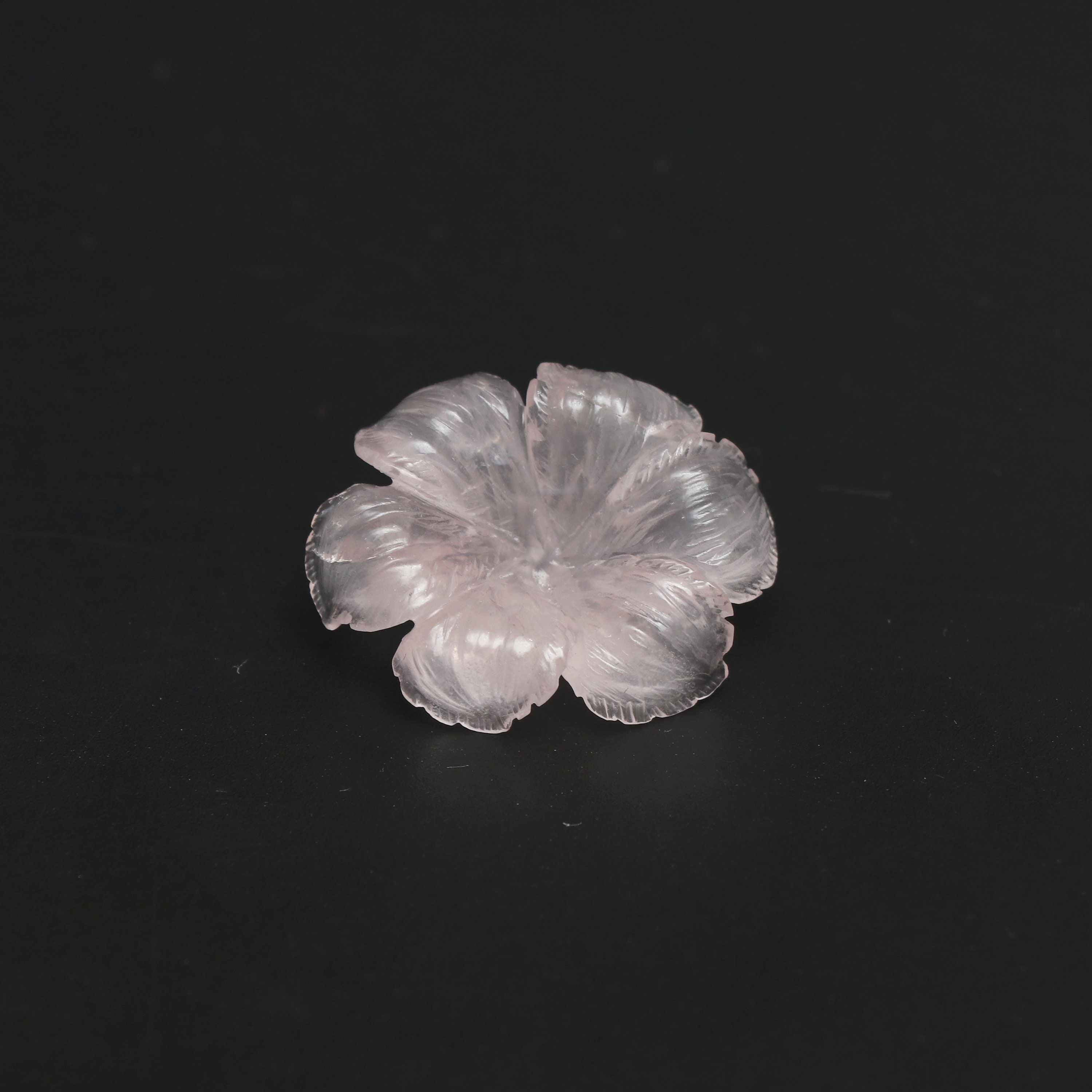 Morganite Flower Carving Loose Gemstone, 25x30 Mm, Morganite Jewelry Handmade Gift For Women, 1 Piece