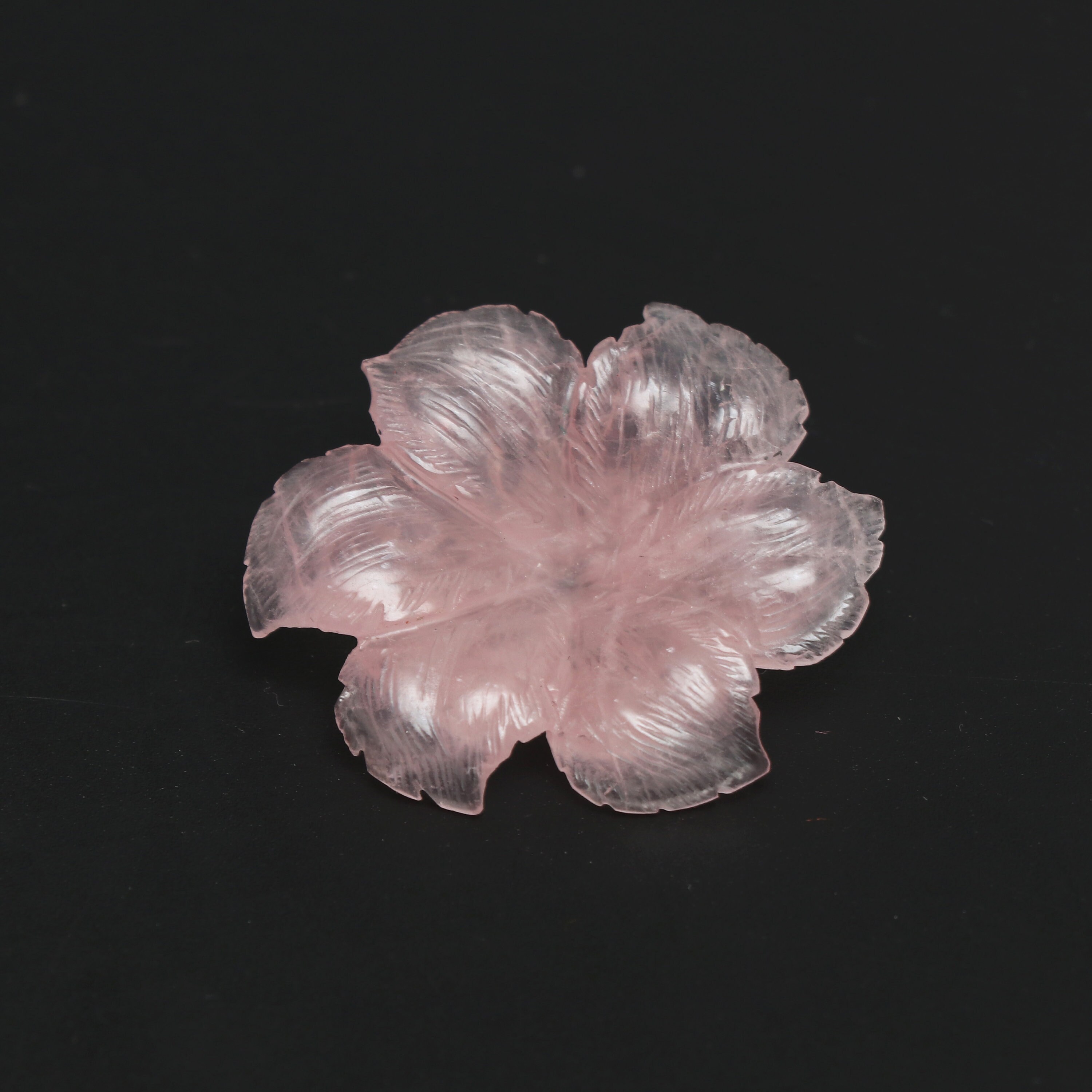 Morganite Flower Carving Loose Gemstone, 33x38 Mm, Morganite Jewelry Handmade Gift For Women, 1 Piece