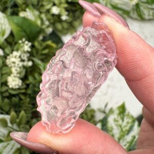Morganite Flower | 10g | - #1 (polished Pink Crystal Carving, Heart Chakra, Love)