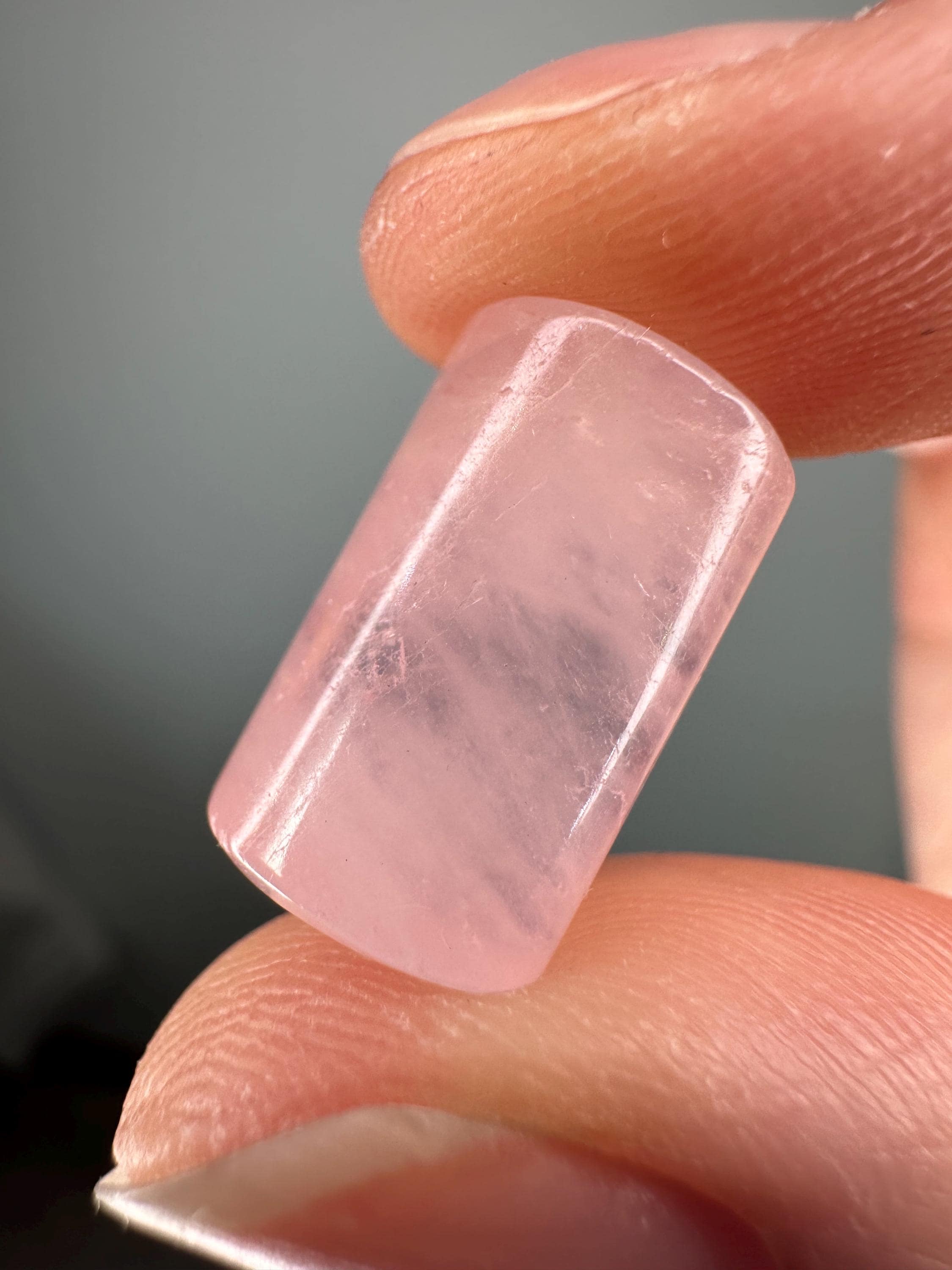 Mini Morganite Cylinder | Soft Pink Beryl For Love, Emotional & Calm | Polished Gemstone Wand For Pocket Or Grid Work