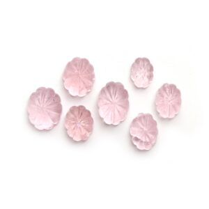 Morganite Oval Carving Loose Gemstone, 8x11 Mm To 12x15 Mm, Morganite Jewelry Making Gemstone, Set Of 7 Pieces