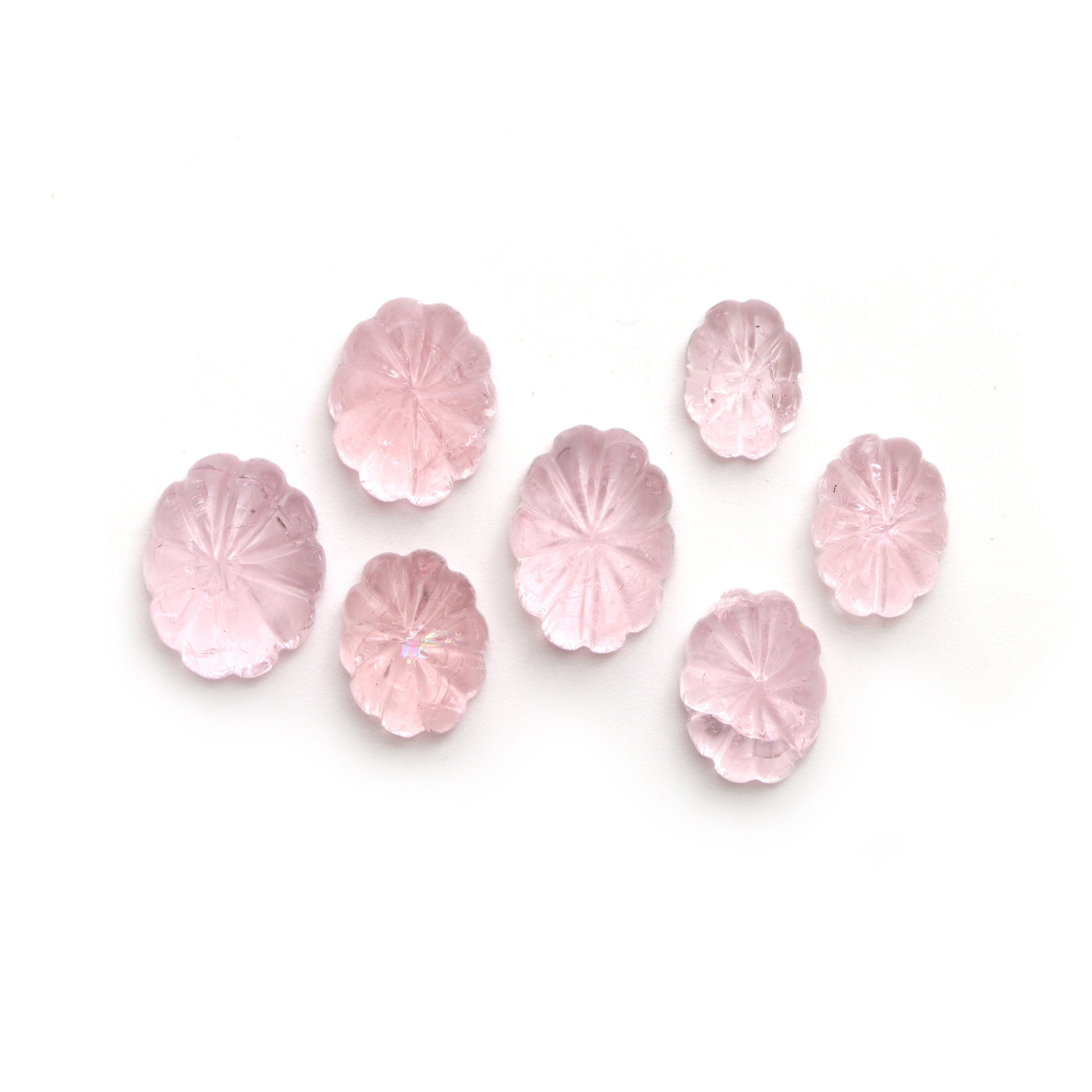 Morganite Oval Carving Loose Gemstone, 8x11 Mm To 12x15 Mm, Morganite Jewelry Making Gemstone, Set Of 7 Pieces Morganite Oval Carving Loose Gemstone, 8x11 Mm To 12x15 Mm, Morganite Jewelry Making Gemstone, Set Of 7 Pieces