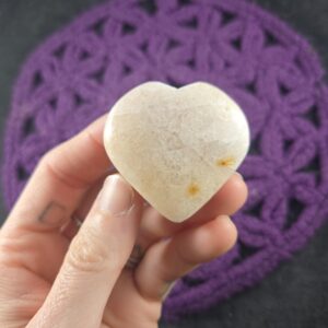 Peach Morganite Heart Crystal Polished Stone Natural Pale Orange Unique India Heart Shaped Carving