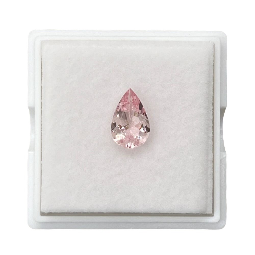 Pure Pink Morganite Gem, 12x8mm Pear Cut Rare Rich Pink Loose Gemstone - Lsg1237