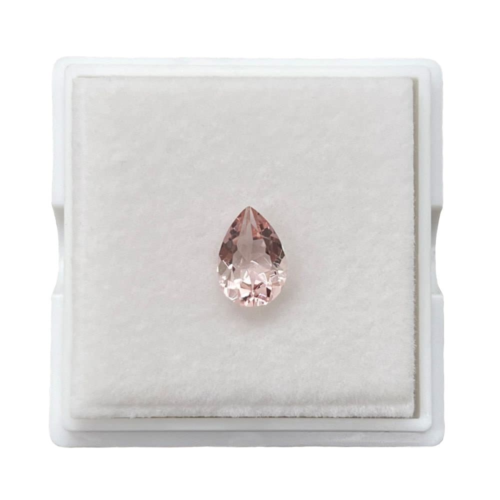 Pure Pink Morganite Gem, 10x7mm Pear Cut Rare Rich Pink Loose Gemstone - Lsg1389