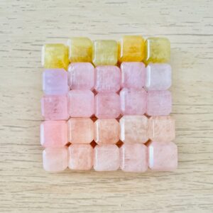 Morganite Crystal Cube: Tumbled Polished Carving (10-12mm)