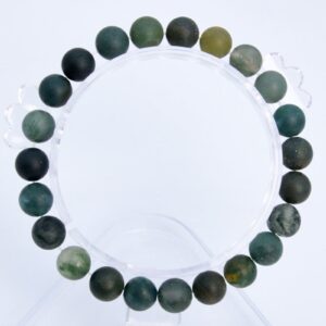 8MM Matte Moss Agate Beads Bracelet Grade AAA Genuine Natural Round Gemstone 7" BULK LOT 1,3,5,10 and 50 (106736h-066)