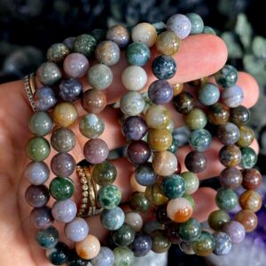 8mm Rainbow Moss Agate Bracelet: Crystal Gemstone Jewelry 8mm Rainbow Moss Agate Bracelet: Crystal Gemstone Jewelry
