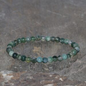 Moss Agate Beaded Bracelet, 4mm Grade Aaa Beads, Yoga Gift, Natural Green Agate Bracelet, Stack Gemstone Bracelet, Unisex Healing Bracelet