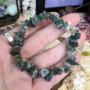 Moss Agate Crystal Chip Bracelet