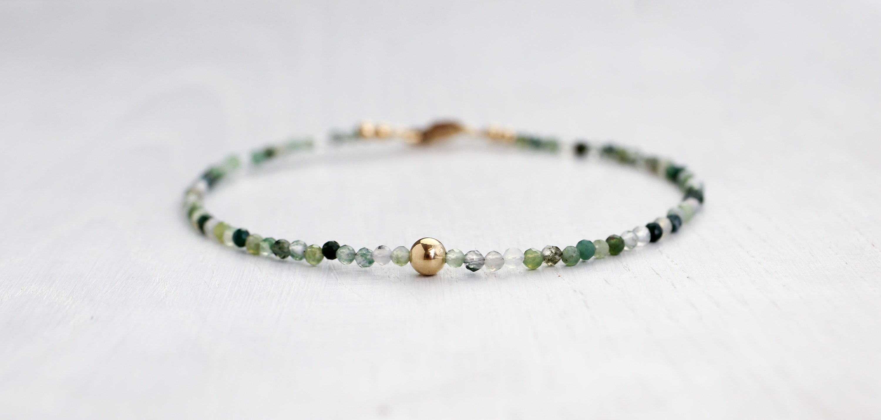 Moss Agate Bracelet In 14k Rose Gold Filled, Moss Agate Jewelry, Gemstone Beaded Bracelet For Heart Chakra, Virgo & Gemini Gem 50th Birthday Moss Agate Bracelet In 14k Rose Gold Filled, Moss Agate Jewelry, Gemstone Beaded Bracelet For Heart Chakra, Virgo & Gemini Gem 50th Birthday
