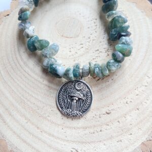 Mushroom Moon Forest Bracelet - Moss Agate Jewellery