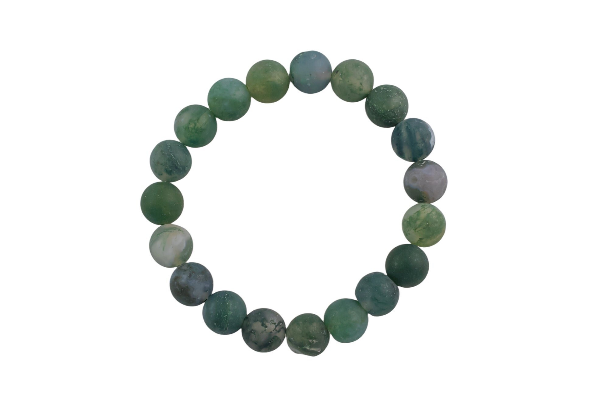 Natural Moss Agate Matte Round Size 6mm And 8mm- Handmade In Usa- Approx. 7" Bracelet Crystal Bracelet Natural Moss Agate Matte Round Size 6mm And 8mm- Handmade In Usa- Approx. 7" Bracelet Crystal Bracelet