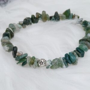 Moss Agate Pentacle bracelet - Earthly - Good Health Moss Agate Pentacle bracelet - Earthly - Good Health