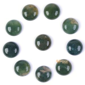 18mm Moss agate gemstone round cab cabochon