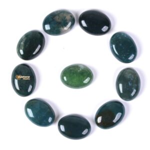 20mm Moss agate oval cab cabochon DIY jewelry making