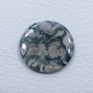 24.95 Ct Round Moss Agate Cabochon - 27 MM Green Gemstone