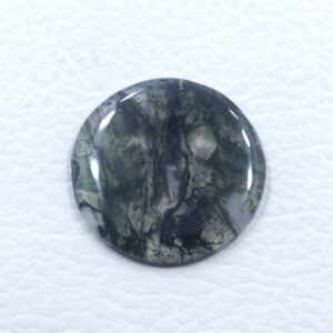 25.60 Ct Round Moss Agate Cabochon - 28 Mm Green Stone