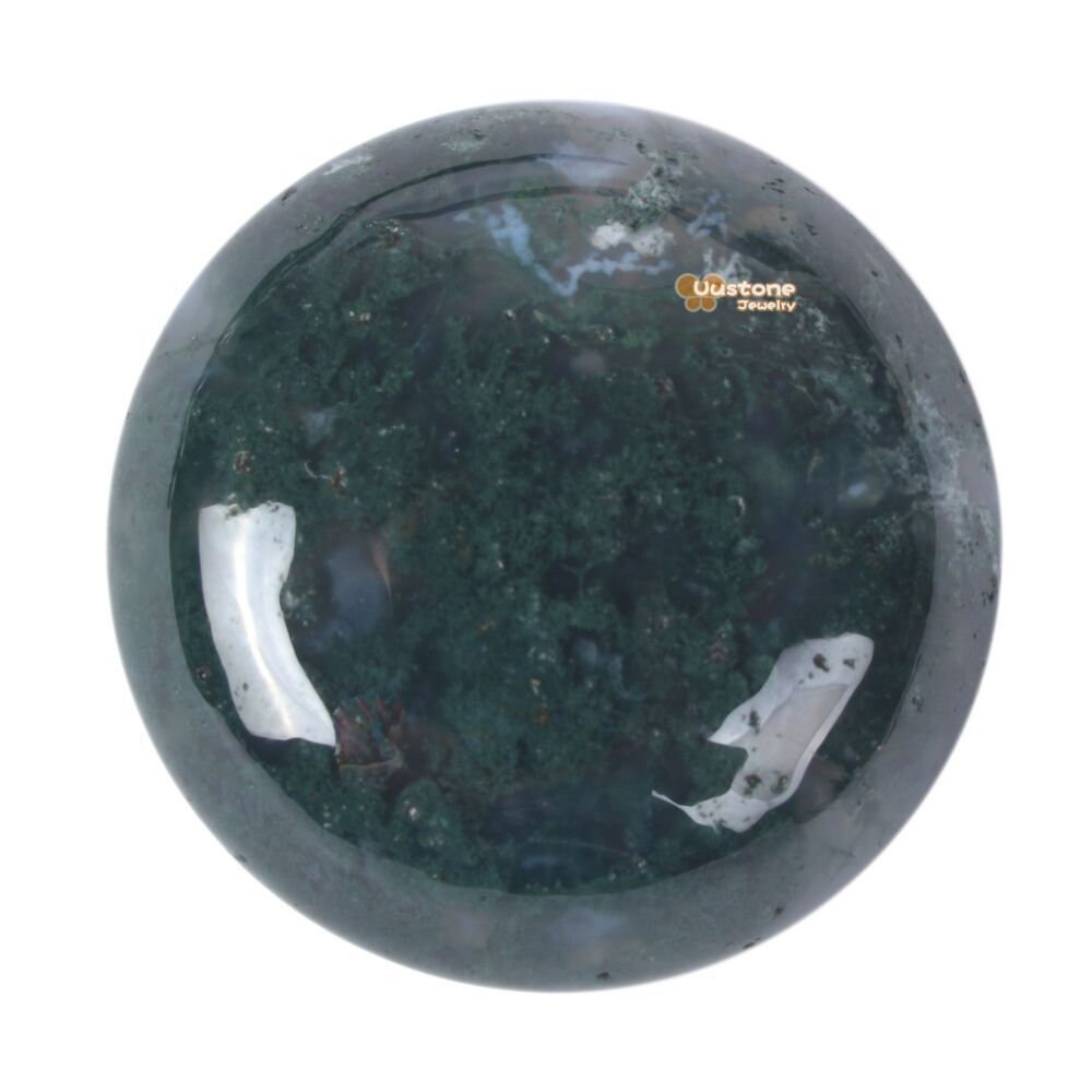 30mm Moss Agate Round Flatback Cab Cabochon 30mm Moss Agate Round Flatback Cab Cabochon