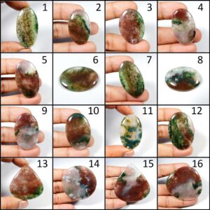 Aaa+ Green Moss Agate Cabochon. Charming! Moss Agate Gemstone. Natural Seaweed Moss Agate. Mix Shape Wholesale Moss Agate For Jewelry Loose.