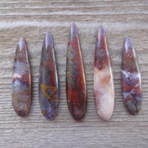Indonesian Red Moss Agate Cabochon, Red Agate Cabochon, Agate Gemstone, Agate Cab, Long Teardrop Gemstone Cabochon